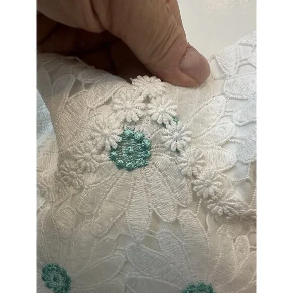 Saylor Calibria Daisy Embroidered Midi‎ Dress White Size Small Boho Floral Lace - Picture 3 of 7
